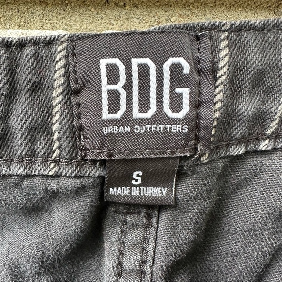 Urban Outfitters UO Pinstripe Paperbag Skirt Washed Black Denim - Picture 14 of 15